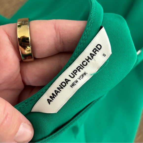 amanda uprichard samba green halter draped dress - Picture 7 of 7